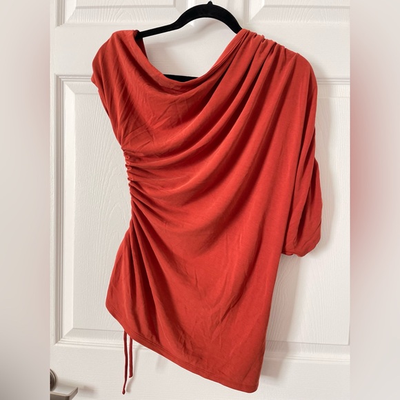 Express Rust Ruched Blouse - Picture 4 of 6